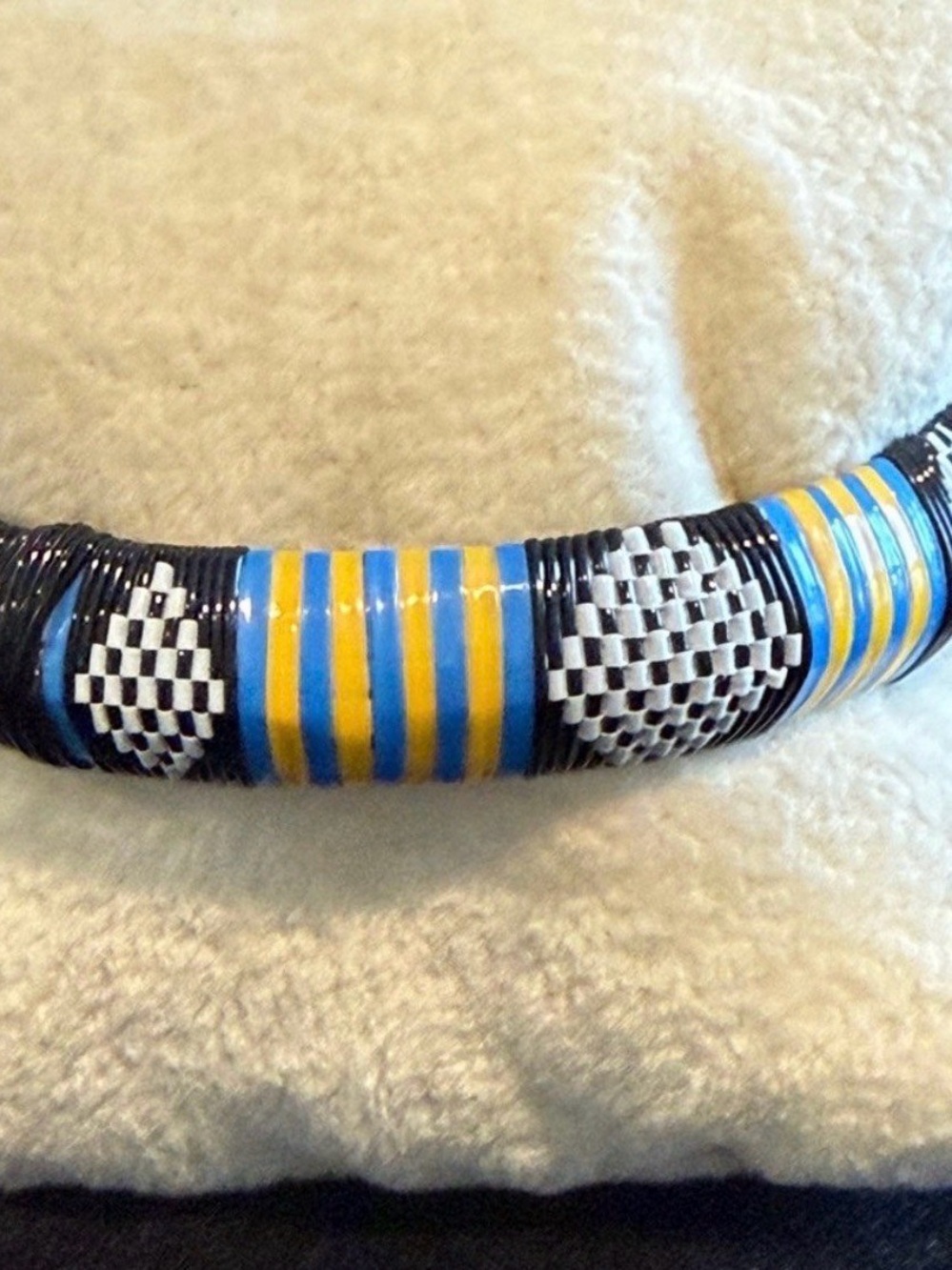 Handcrafted Blue and Yellow Decorative Rope Accent